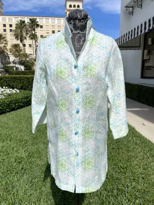 Connie Roberson Blue and Green Geometric Jacket