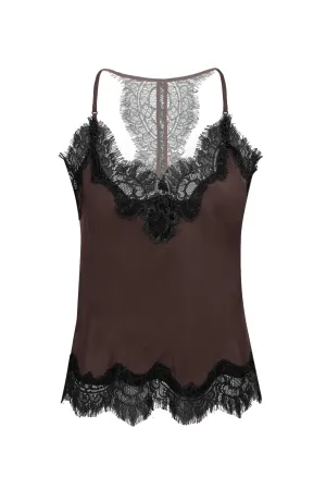 Contrast Lucy Crop Cami Dark Chocolate
