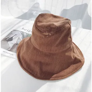 Cotton Floppy Bucket Hat - Brown