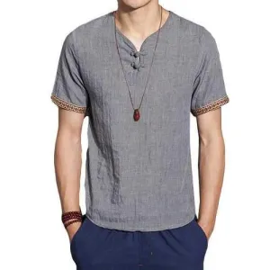 Cotton Linen Chinese Style Retro T Shirt