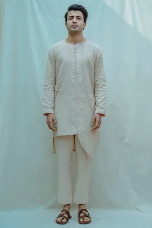 Cotton X Linen Beize Paneled Kurta