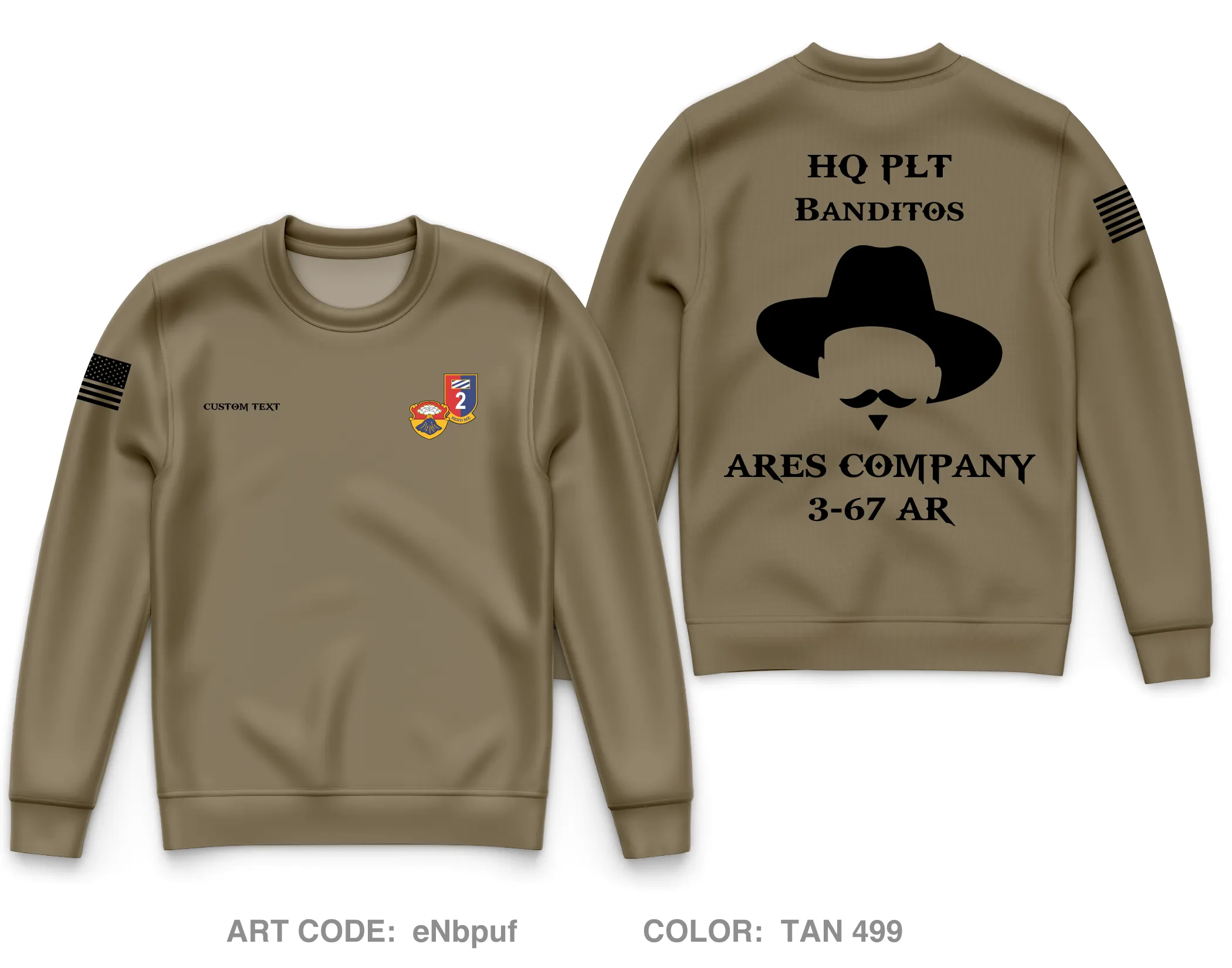 Custom A CO. 3-67 AR Core Men's Crewneck Performance Sweatshirt - eNbpuf