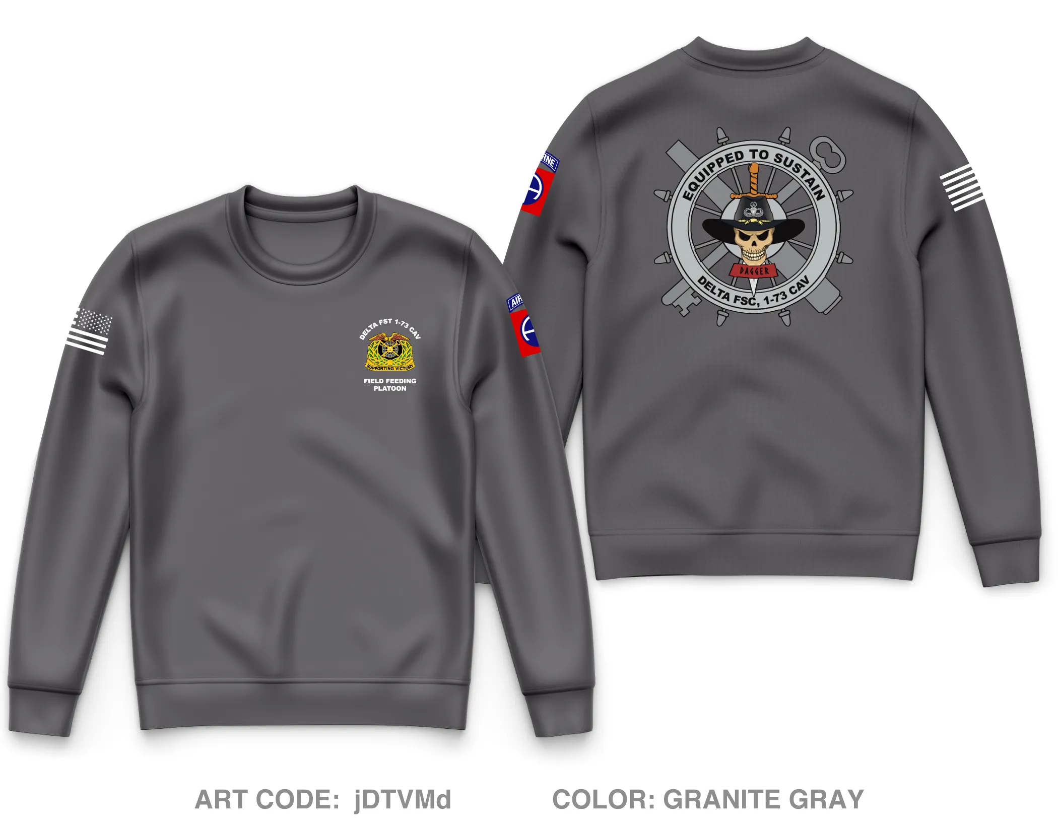 DELTA FST 1-73 CAV Core Men's Crewneck Performance Sweatshirt - jDTVMd