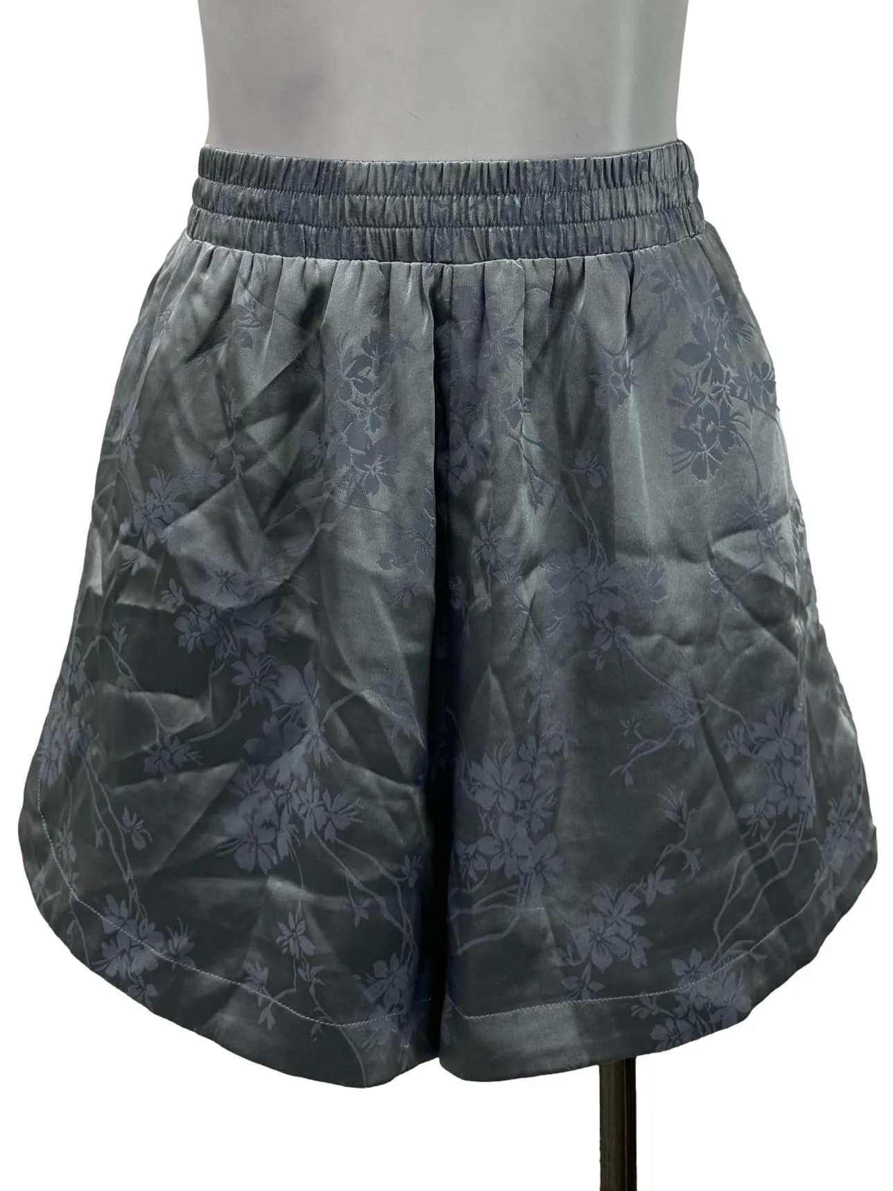 Dusty Grey Floral Patterned Shorts