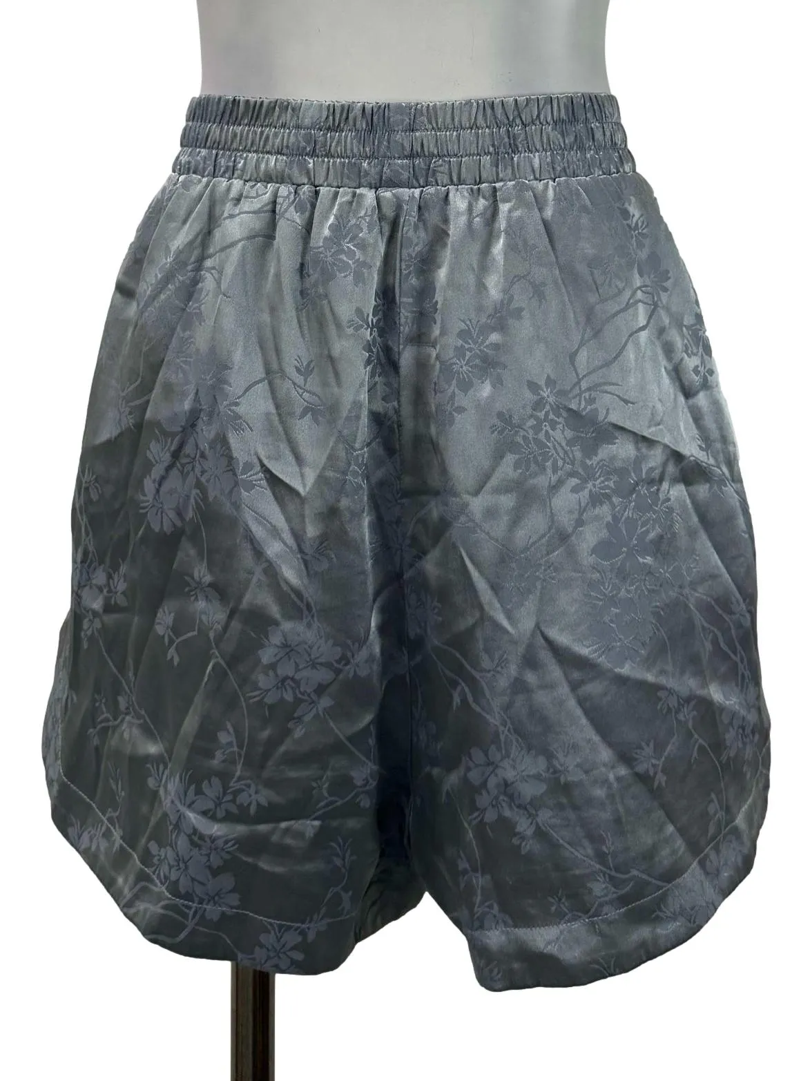 Dusty Grey Floral Patterned Shorts