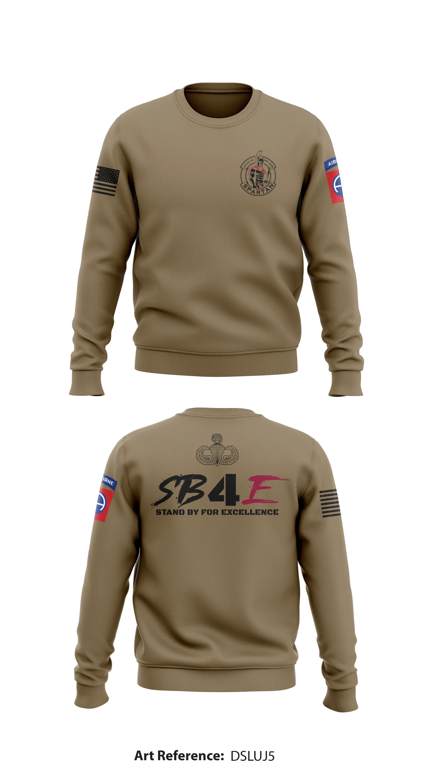 Echo Company “Spartans”, 307th AEB Store 1 Core Men's Crewneck Performance Sweatshirt - dSLUj5