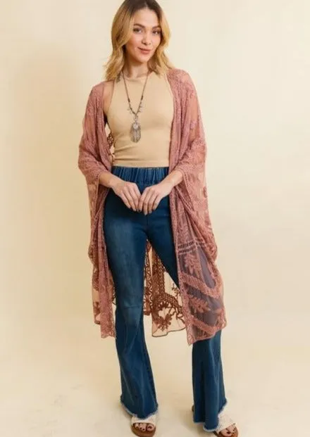 Embroidered Botanical Kimono