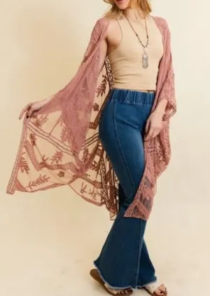 Embroidered Botanical Kimono