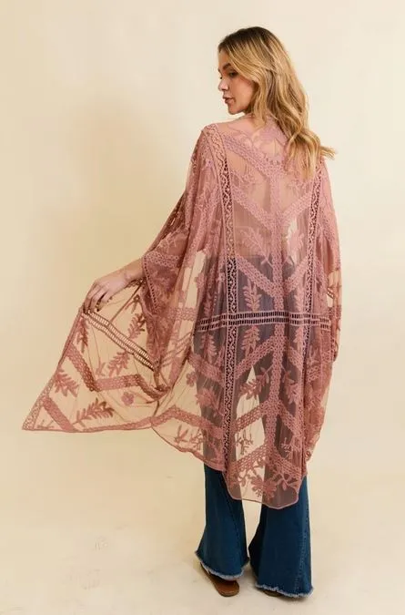 Embroidered Botanical Kimono