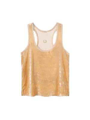 Embroidered Velvet Tank Top