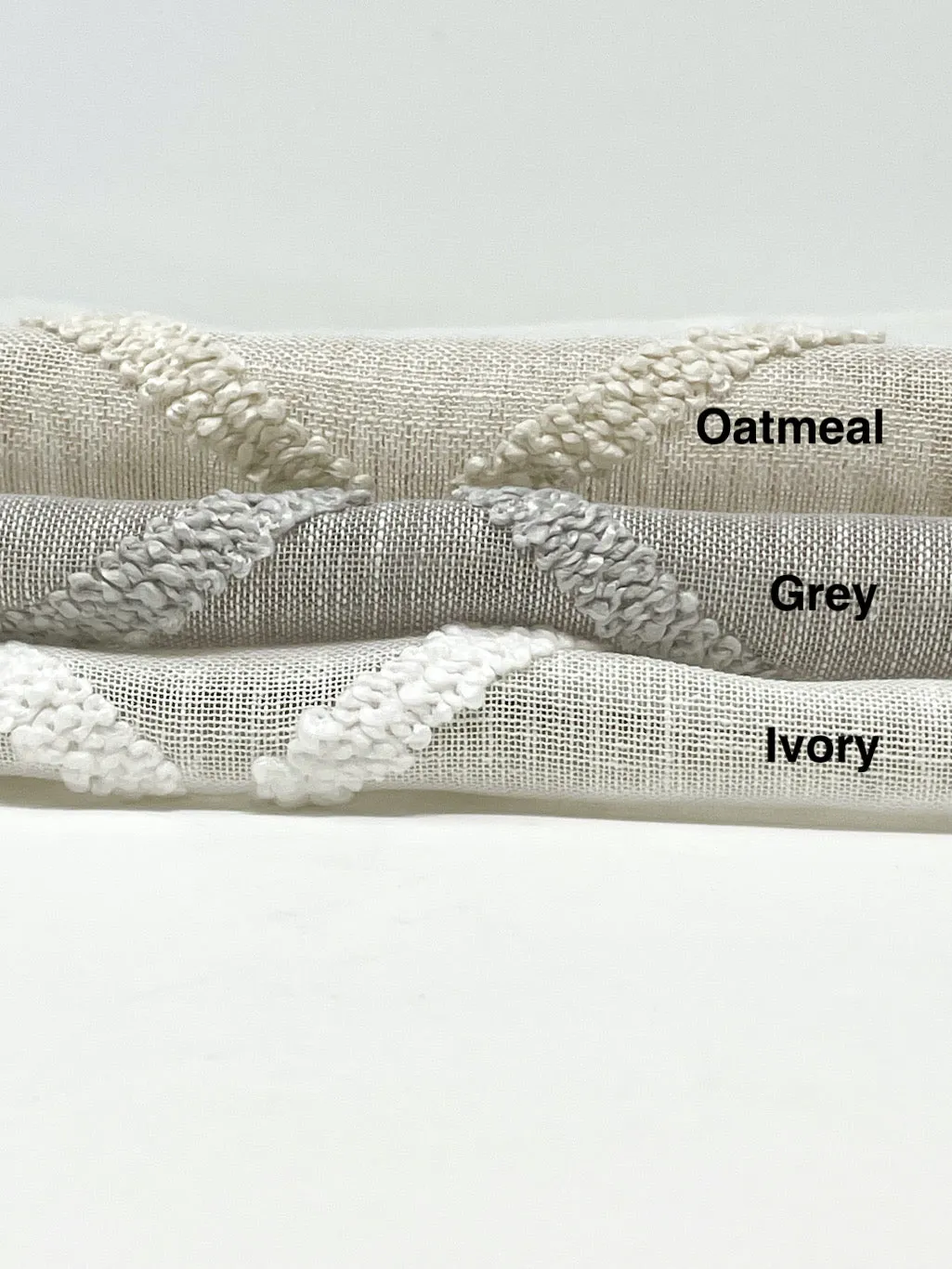 Embroidery Modern Geometric Blend Linen Sheer Fabric By The Yard/CL1133