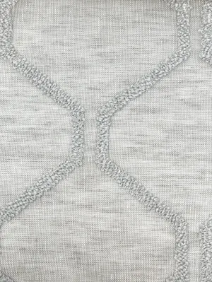 Embroidery Modern Geometric Blend Linen Sheer Fabric By The Yard/CL1133