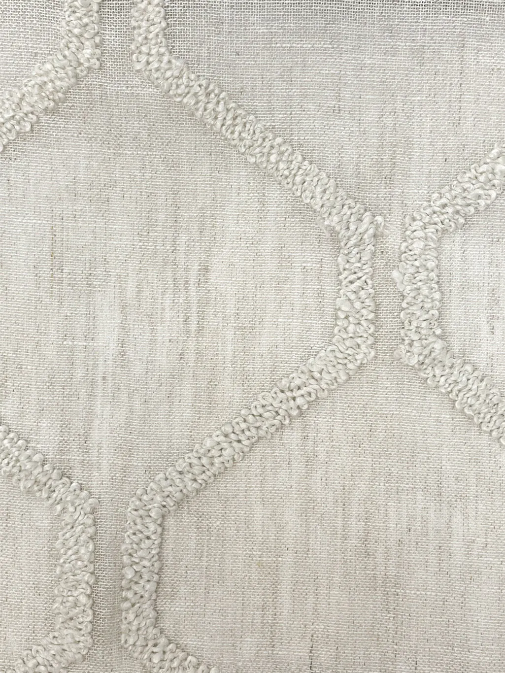 Embroidery Modern Geometric Blend Linen Sheer Fabric By The Yard/CL1133