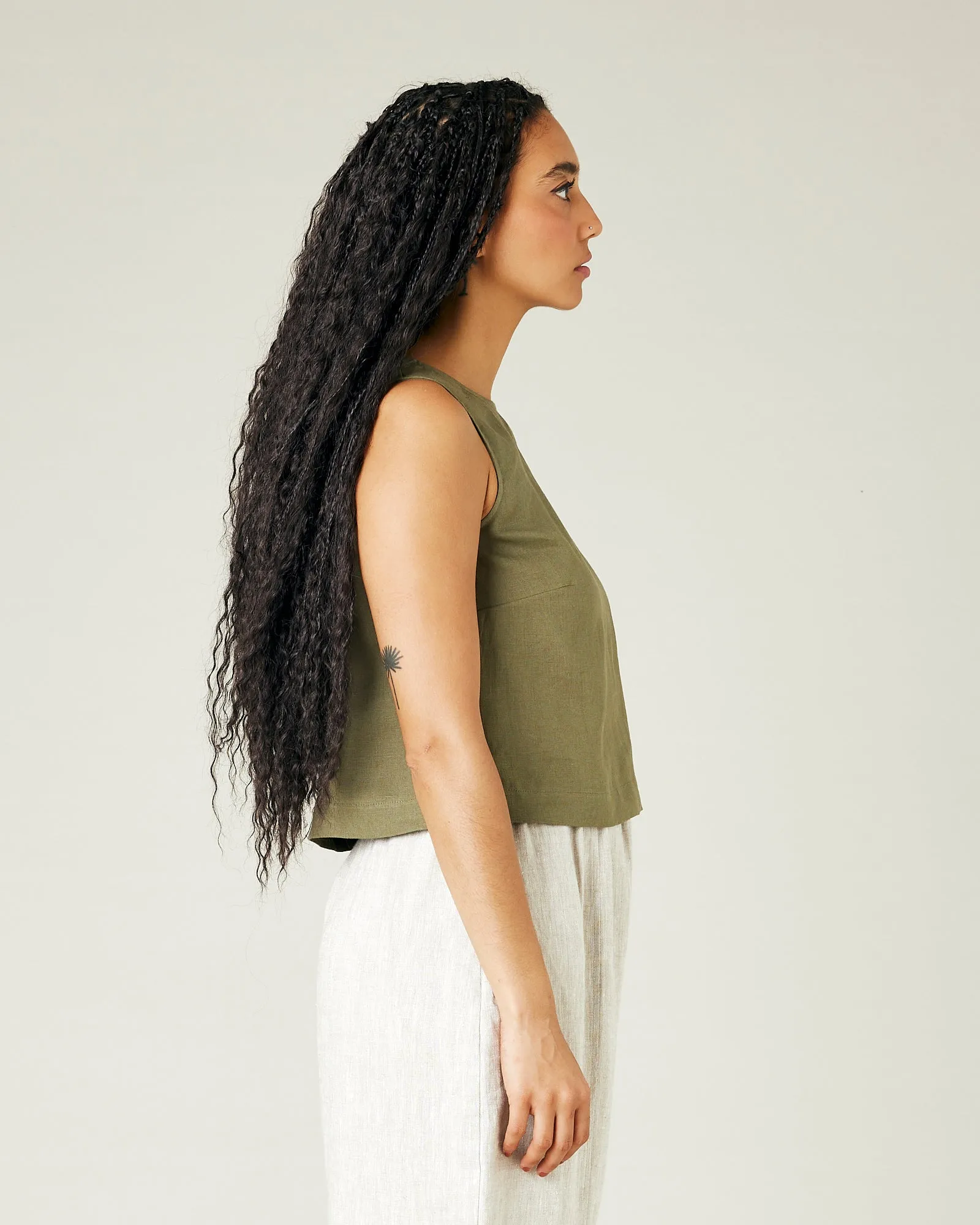 Esme Khaki Linen Top