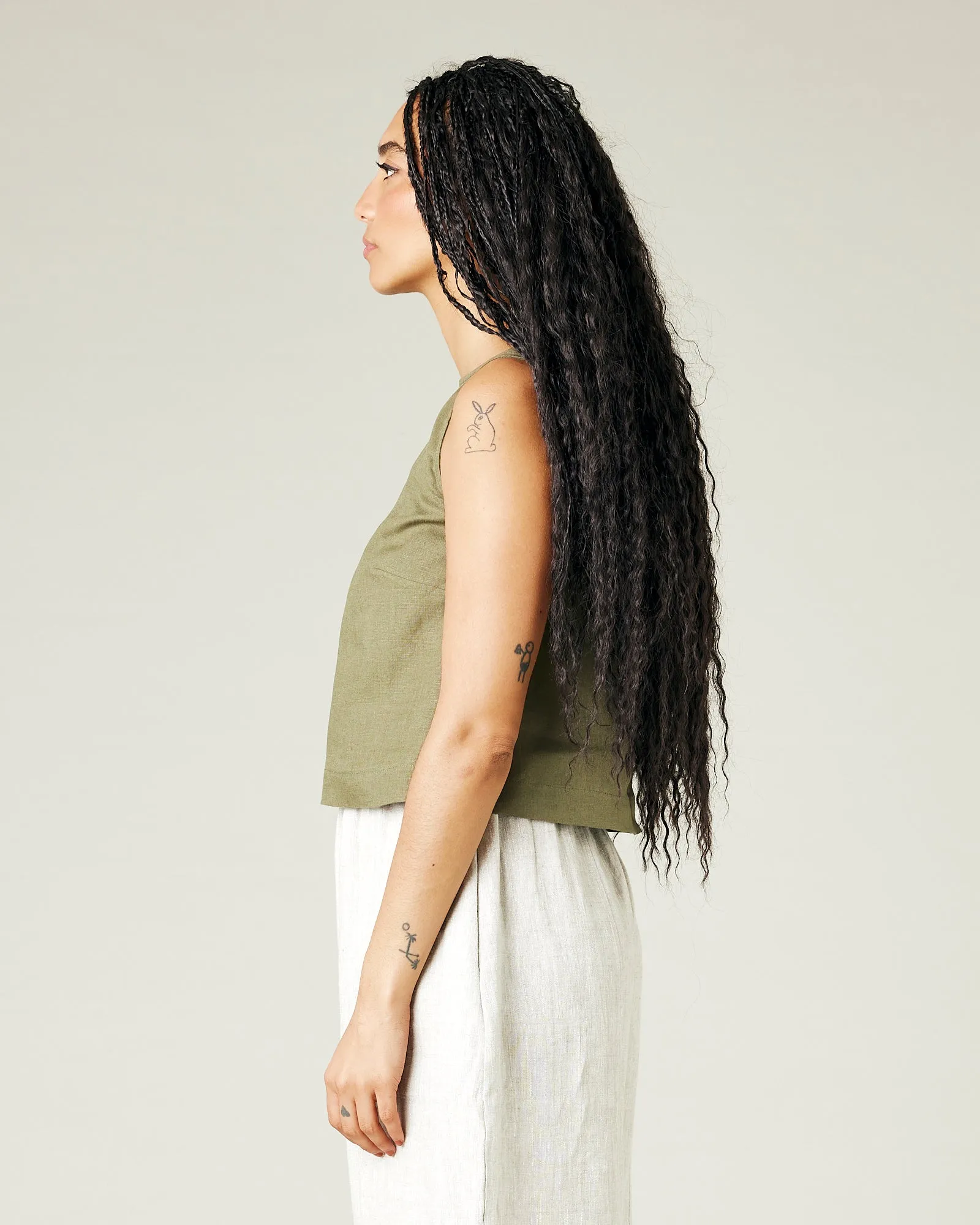 Esme Khaki Linen Top