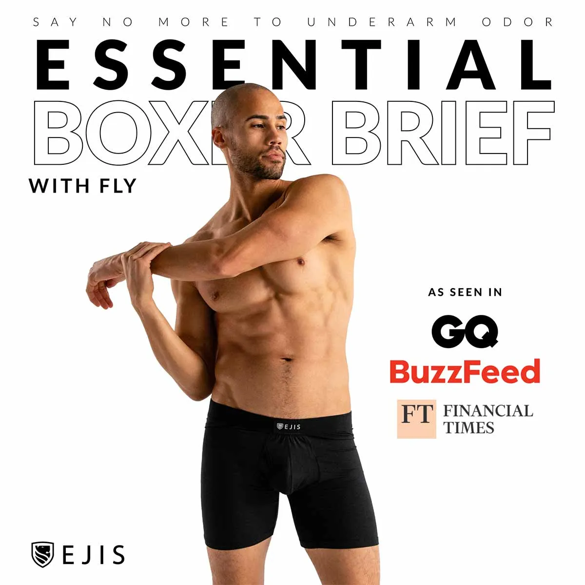 Essential Men's Boxer Briefs Underwear with Fly (1 Pack)