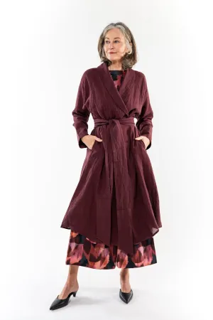 Eva’s Sunday ‘Taylor’ Linen Jacket - Merlot