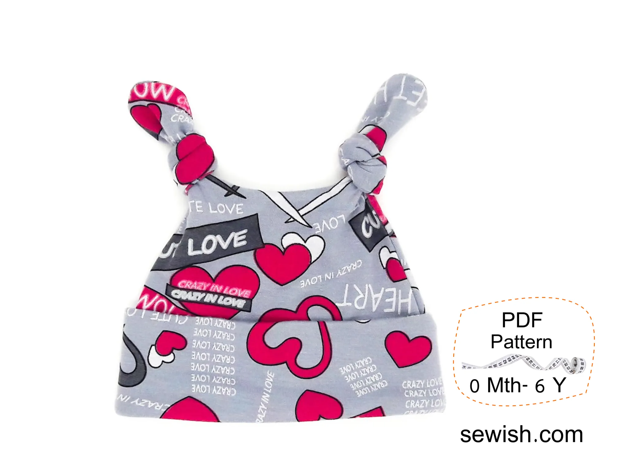 Flared Baby Pants Sewing Patterns,  Baby Hat Sewing Patterns, Sizes 0 Month-6 YEARS
