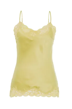 Floral Lace Silk Cami Acid Yellow