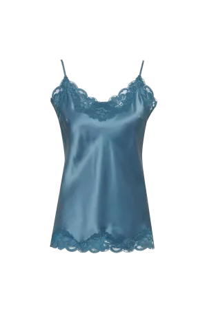 Floral Lace Silk Cami Mosaic Teal