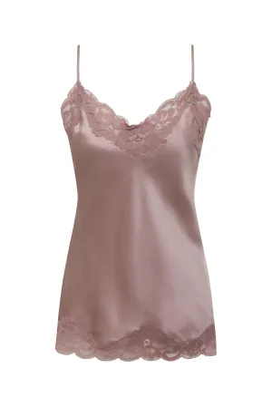 Floral Lace Silk Cami Muted Rose