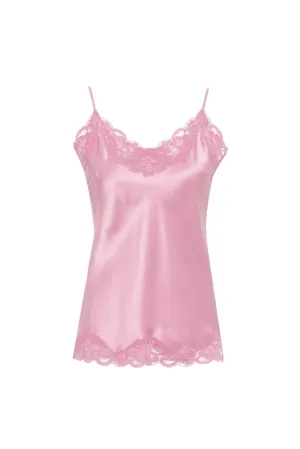 Floral Lace Silk Cami - Pretty In Pink