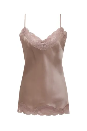 Floral Lace Silk Cami Soft Cameo