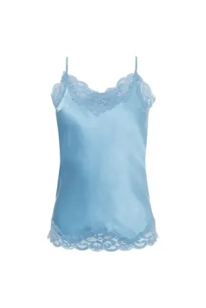 Floral Lace Silk Camie Baby Blue