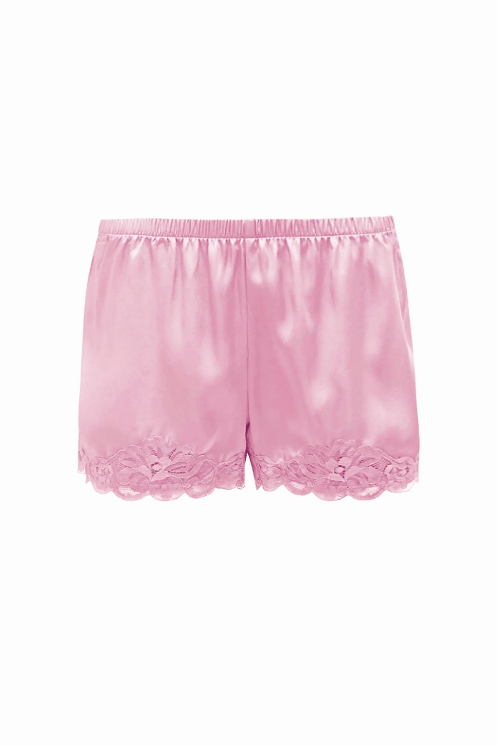 Floral Lace Silk Shorts - Pretty In Pink
