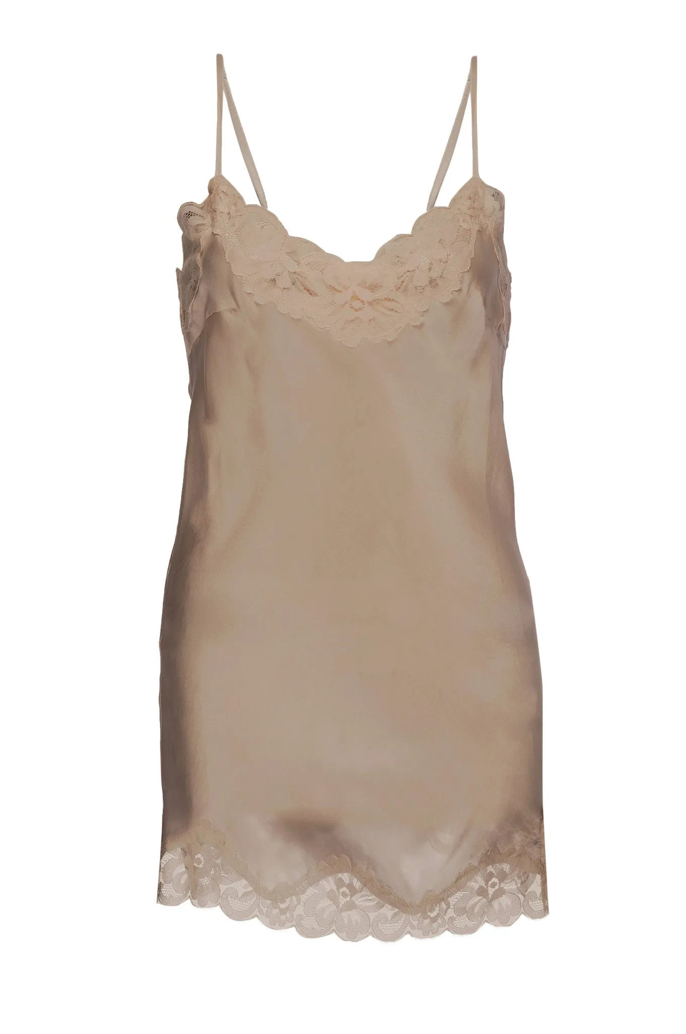 Floral Lace Silk Tunic Dove