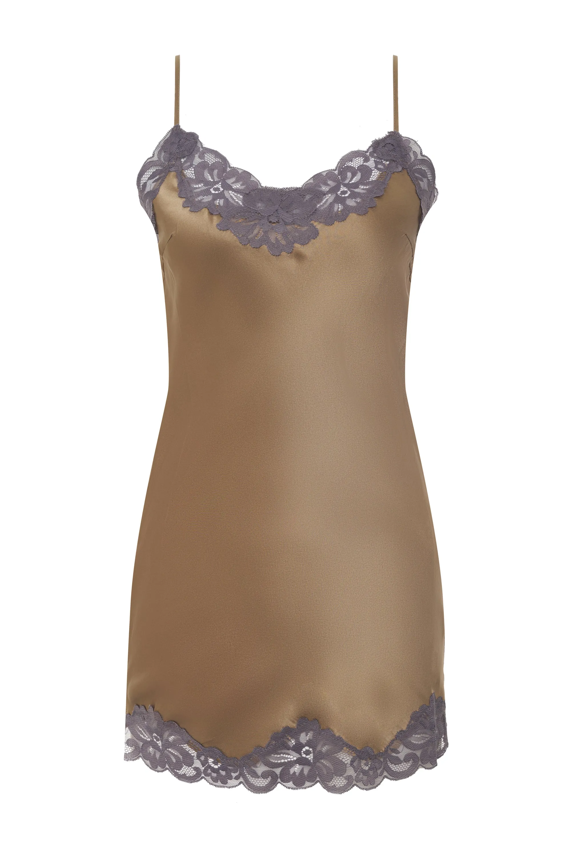 Floral Lace Silk Tunic Dove
