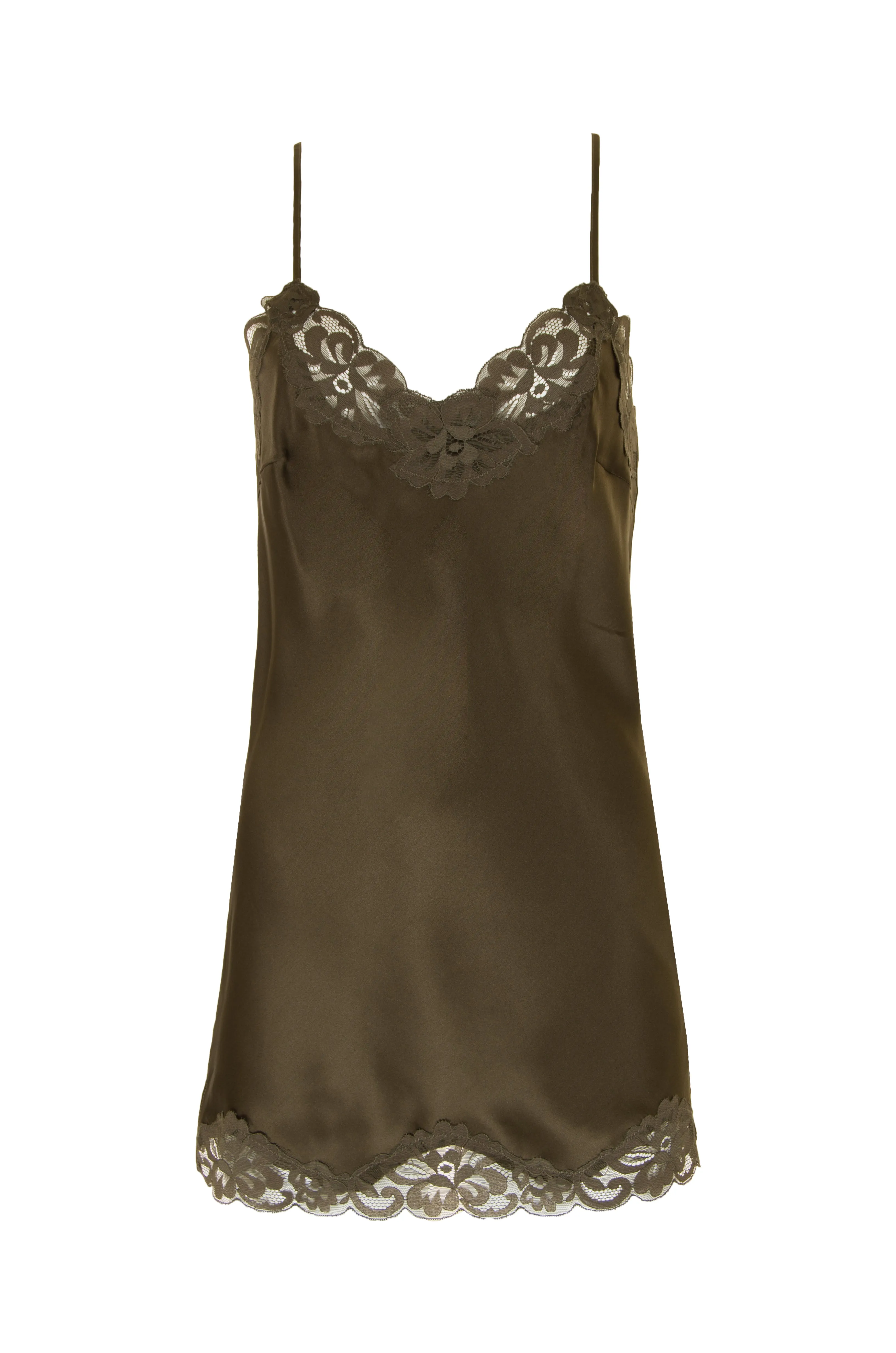 Floral Lace Silk Tunic Dove