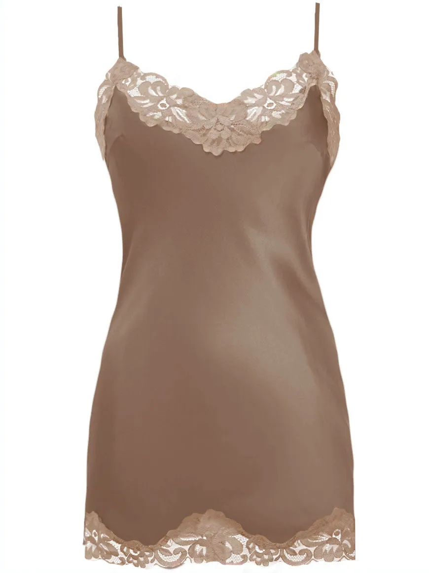 Floral Lace Silk Tunic Dove