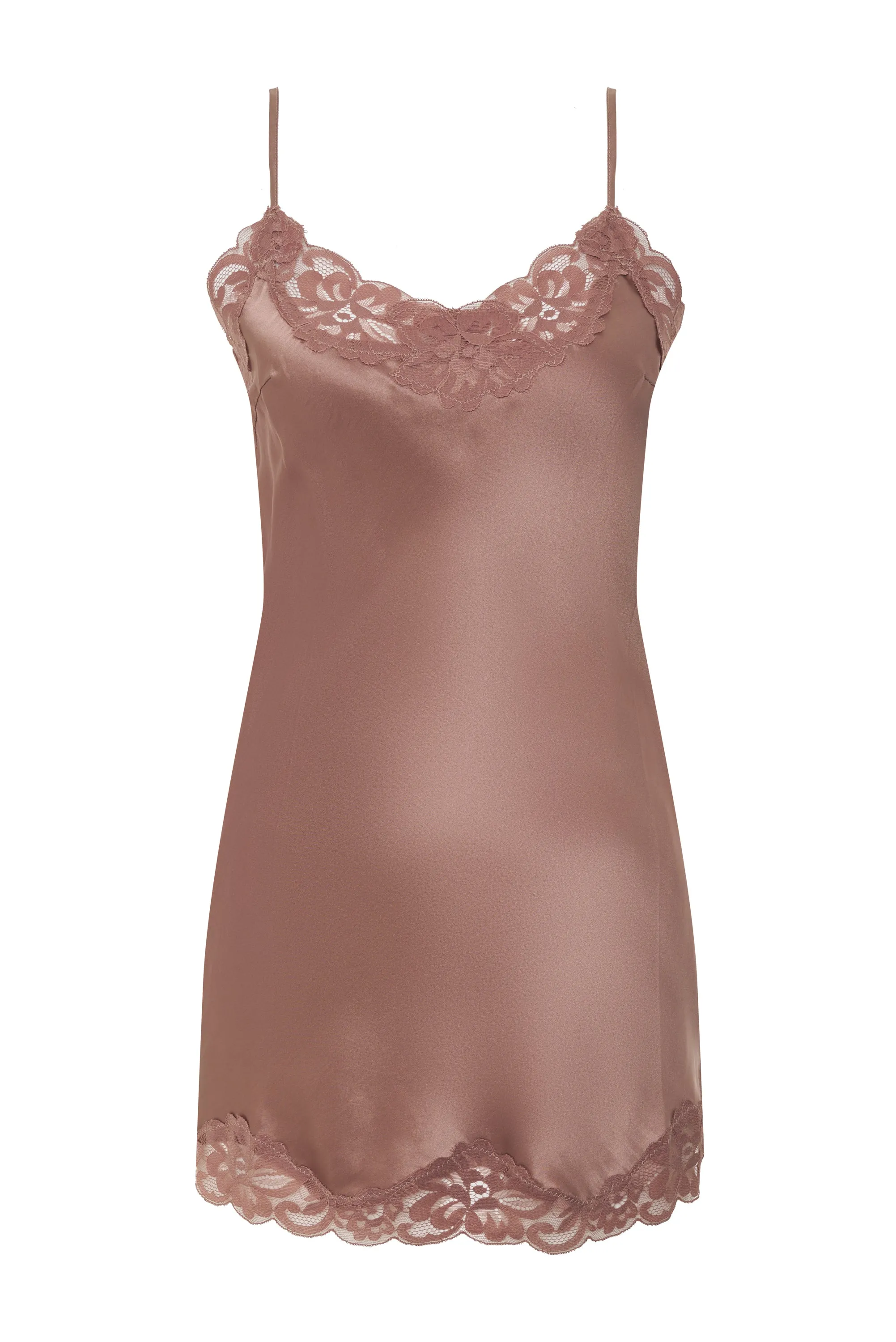 Floral Lace Silk Tunic Dove