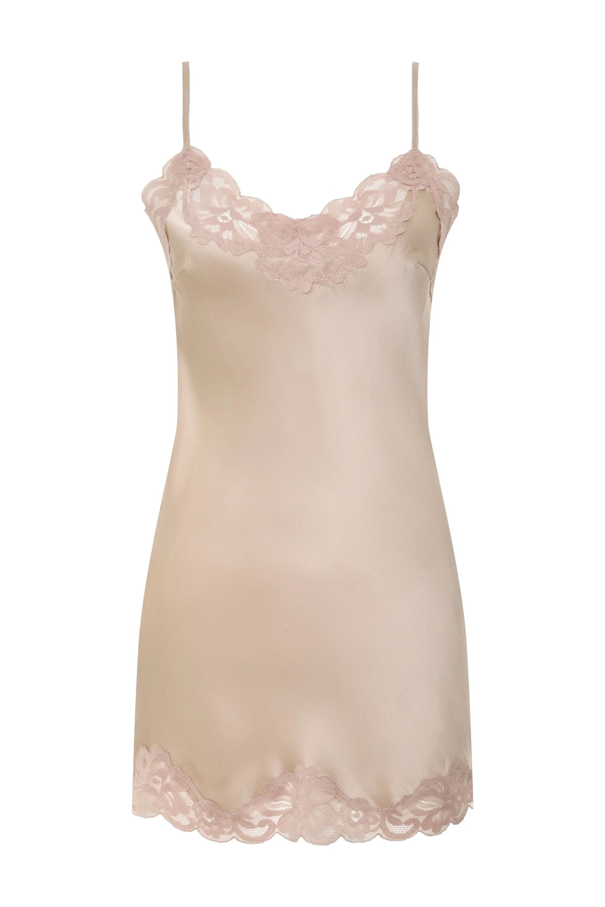 Floral Lace Silk Tunic Dove