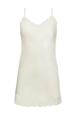 Floral Lace Silk Tunic Dove