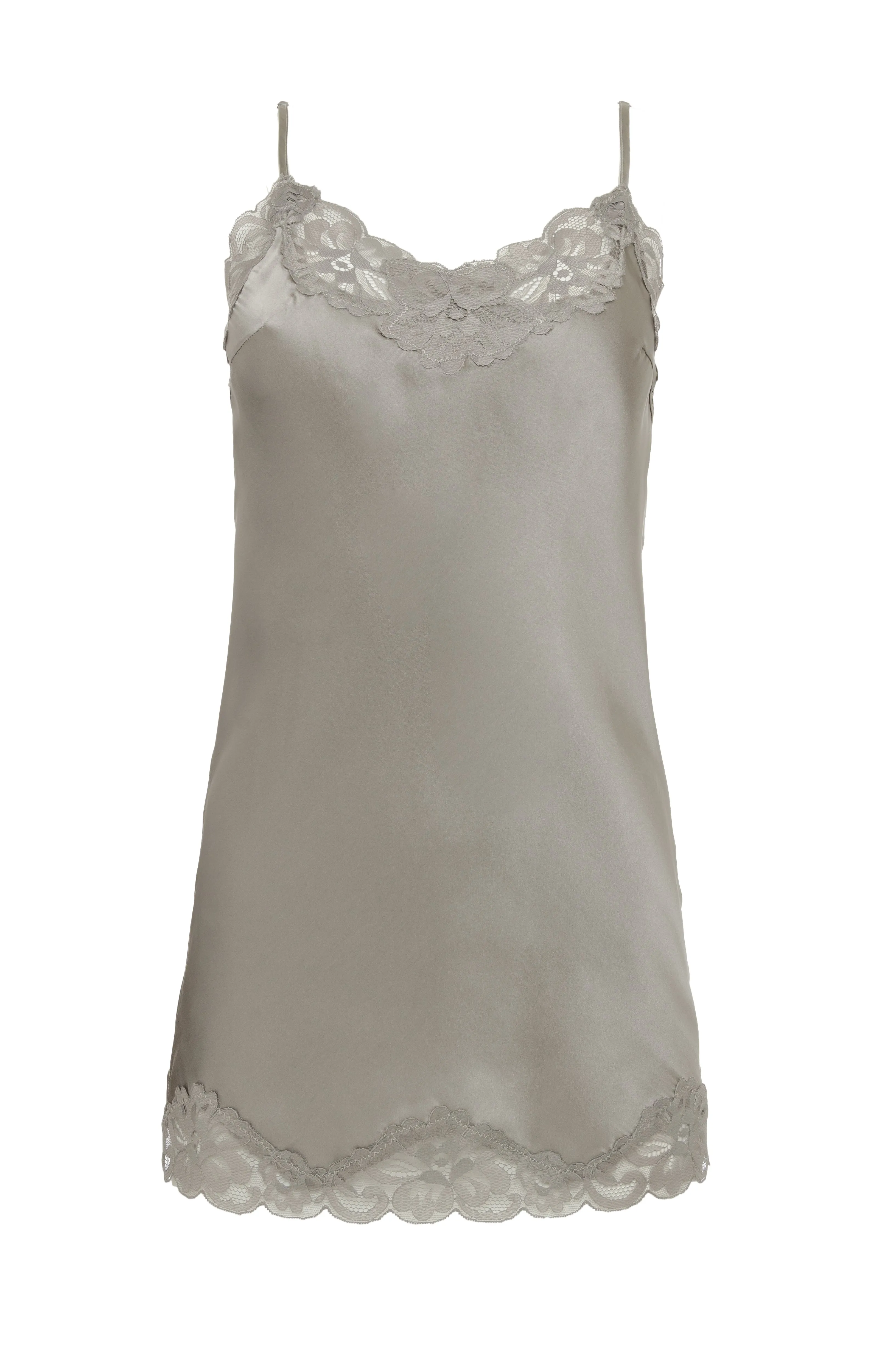 Floral Lace Silk Tunic Dove