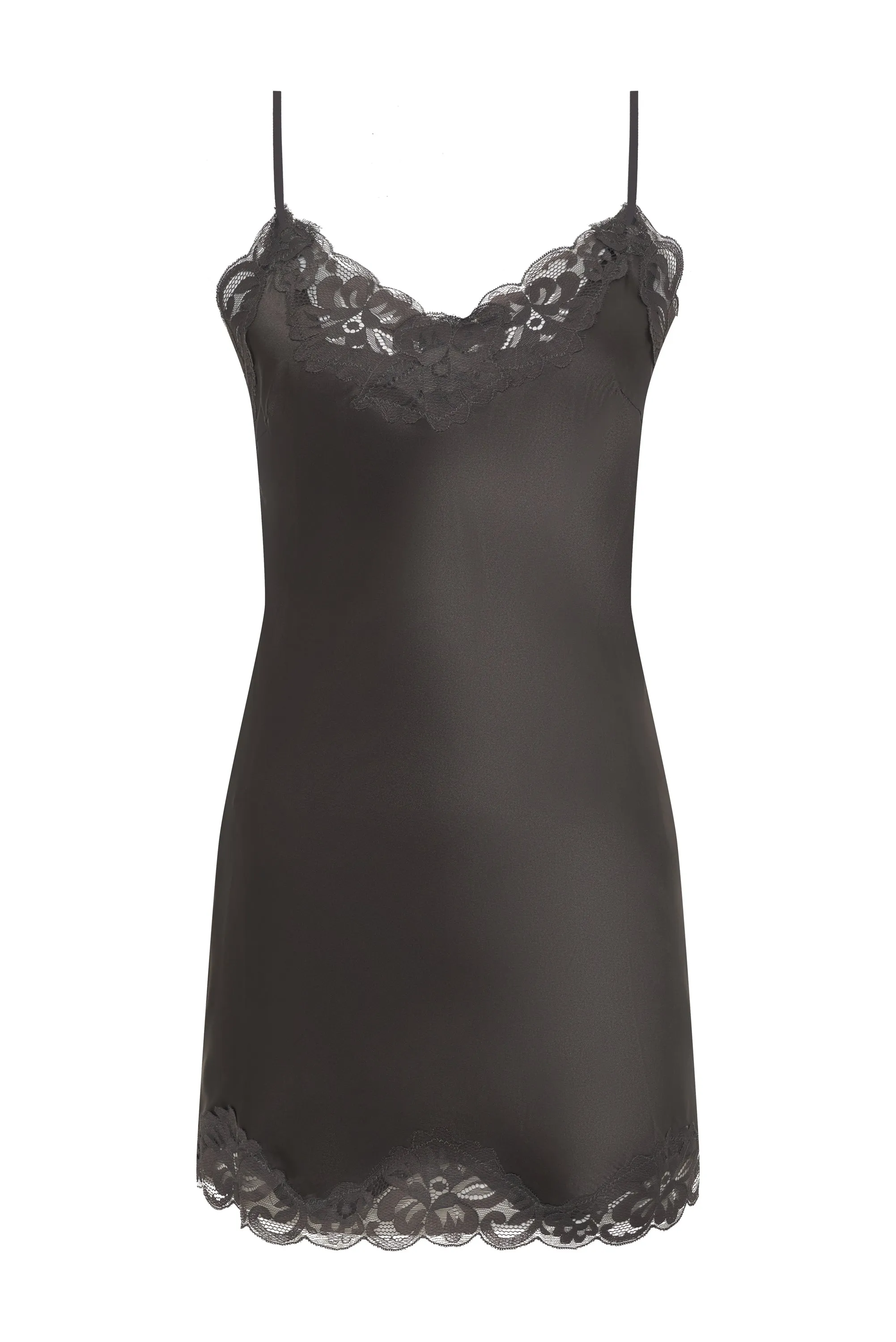 Floral Lace Silk Tunic Dove