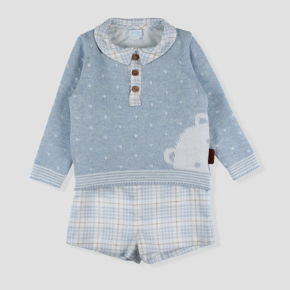 Foque Boys Blue Jumper & Shorts Set