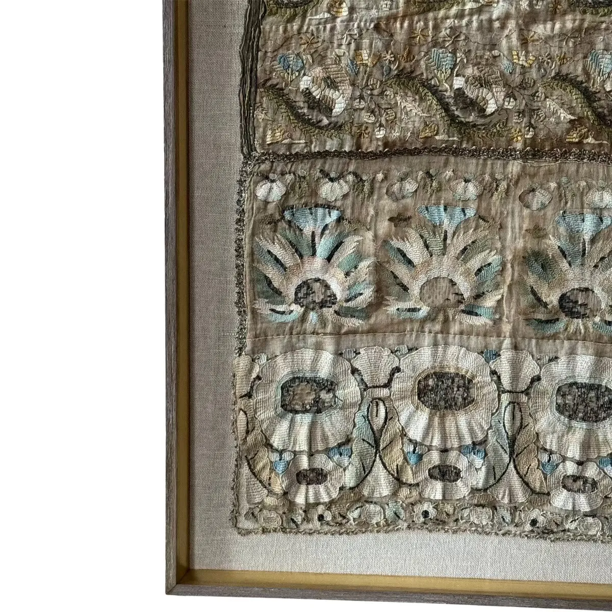 Framed 18th Century Muslin Hand Embroidered Ottoman Towels (430423)
