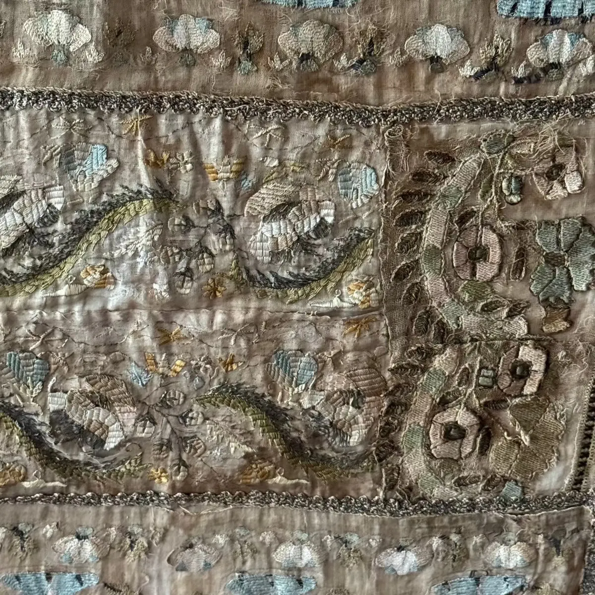 Framed 18th Century Muslin Hand Embroidered Ottoman Towels (430423)