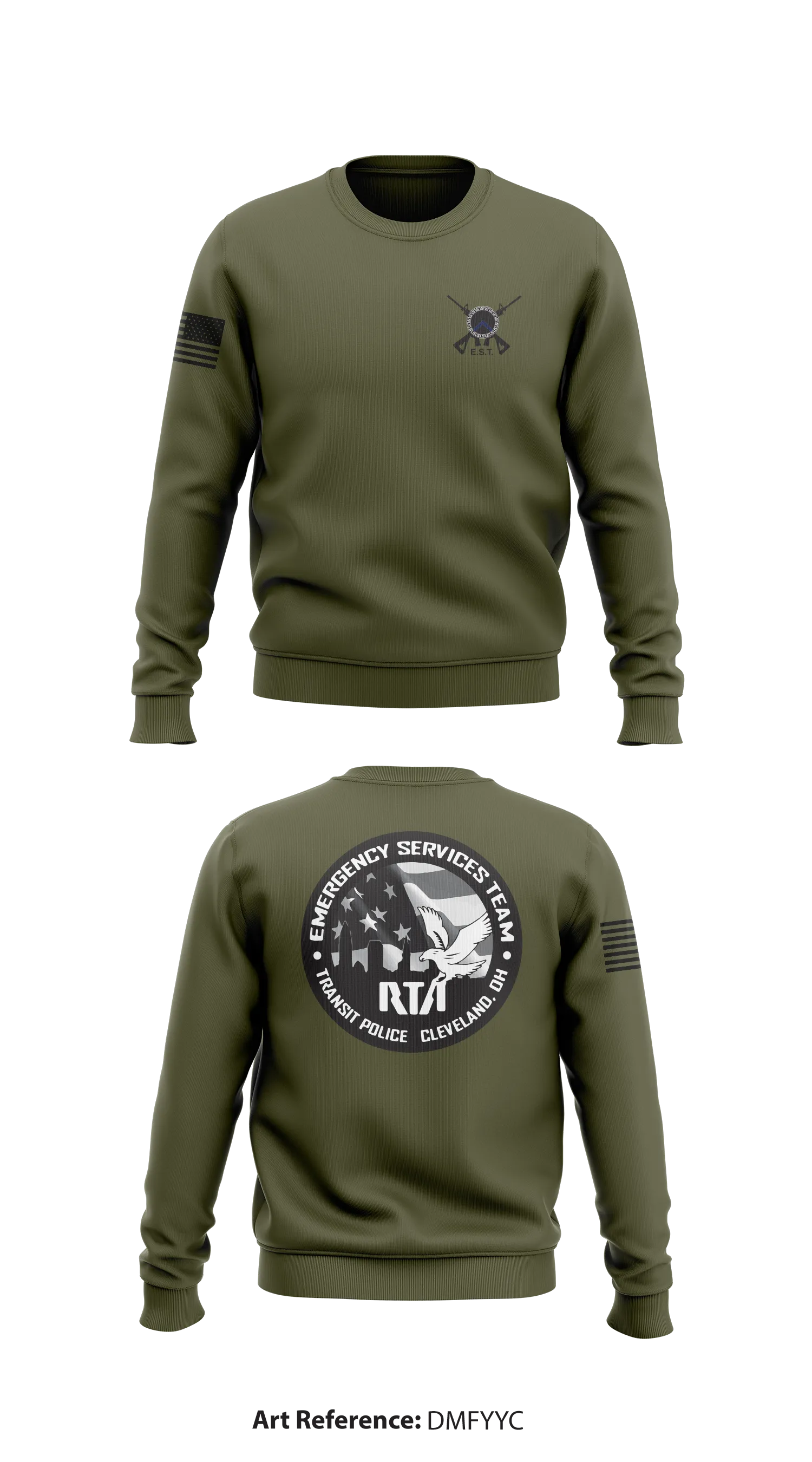 GCRTA Emergency Service Team (EST) Store 1 Core Men's Crewneck Performance Sweatshirt - dMfYYc