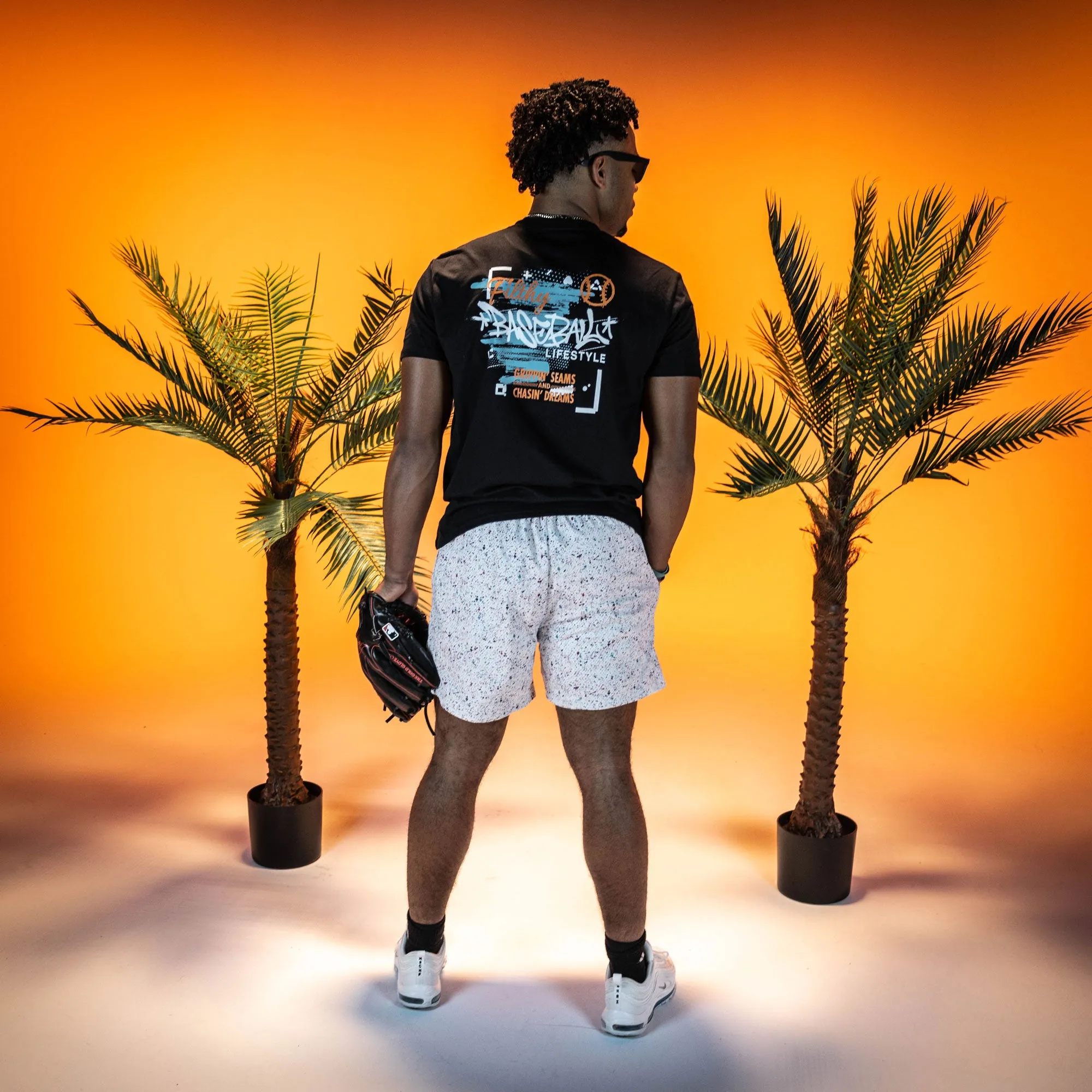Graffiti Tee - Aqua/Orange