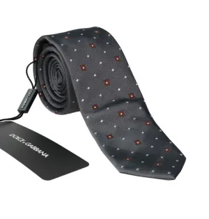 Gray Silk Patterned Classic Tie