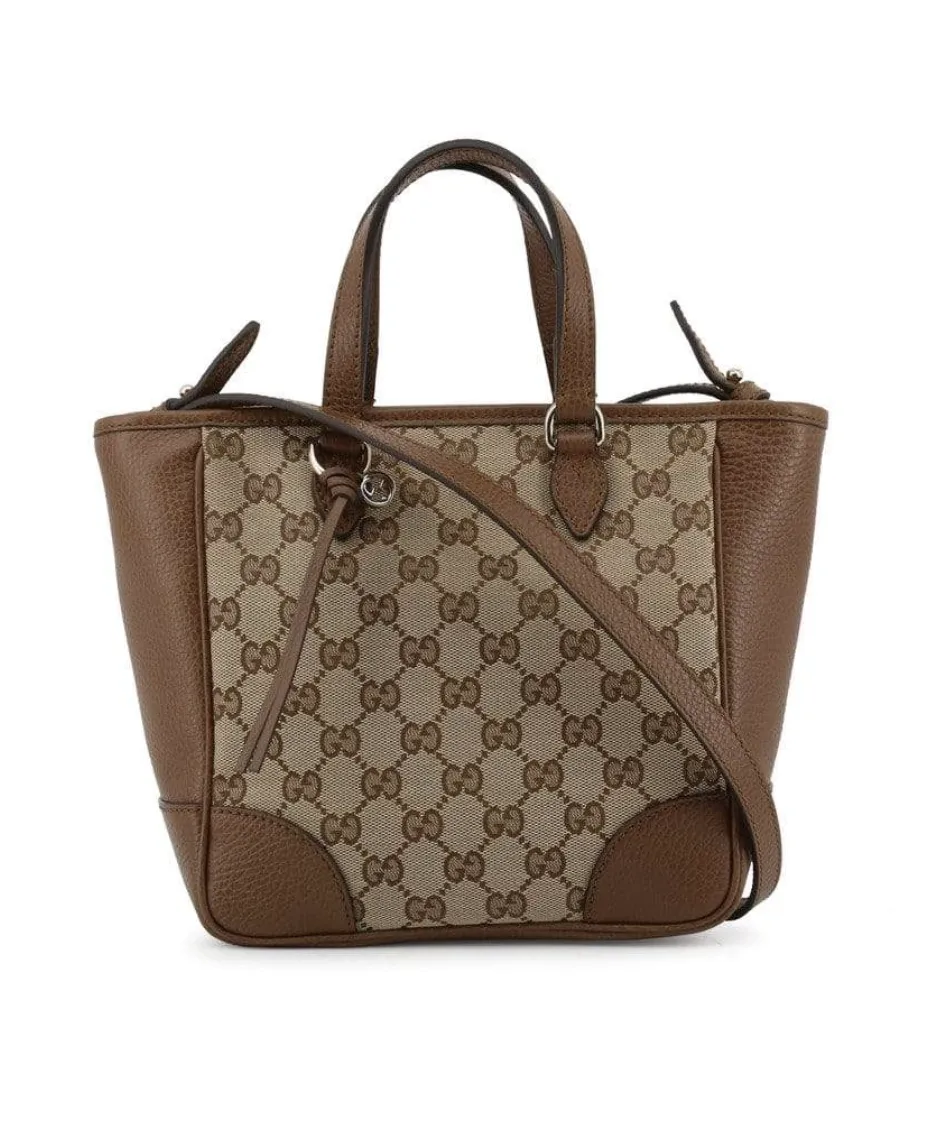Gucci GG Canvas Small Bree Tote in Brown