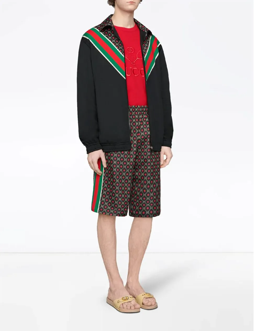 Gucci GG Star Print Track Shorts in Black