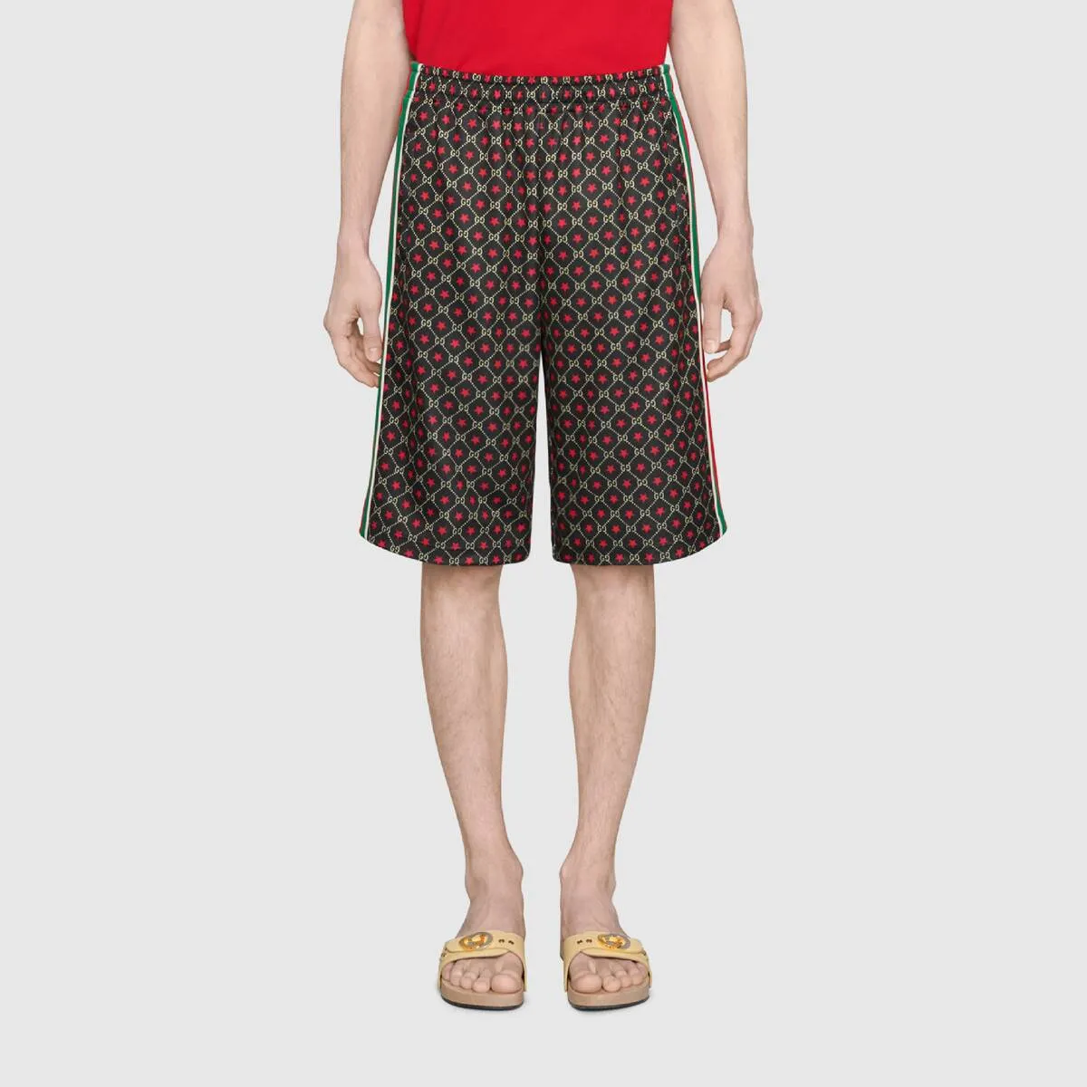 Gucci GG Star Print Track Shorts in Black