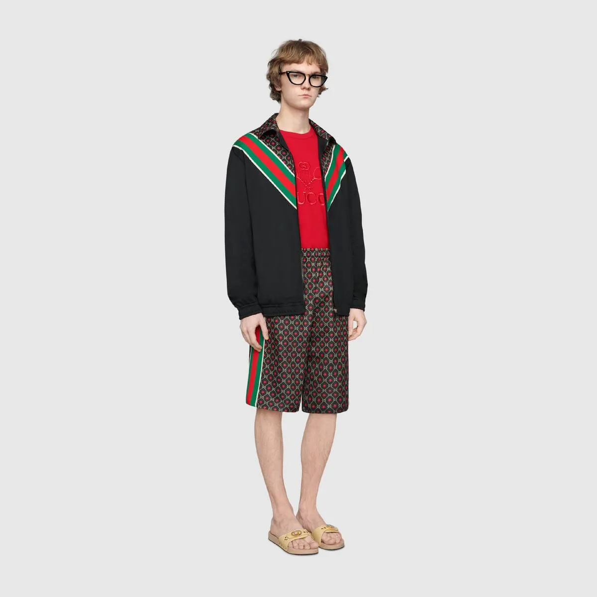 Gucci GG Star Print Track Shorts in Black