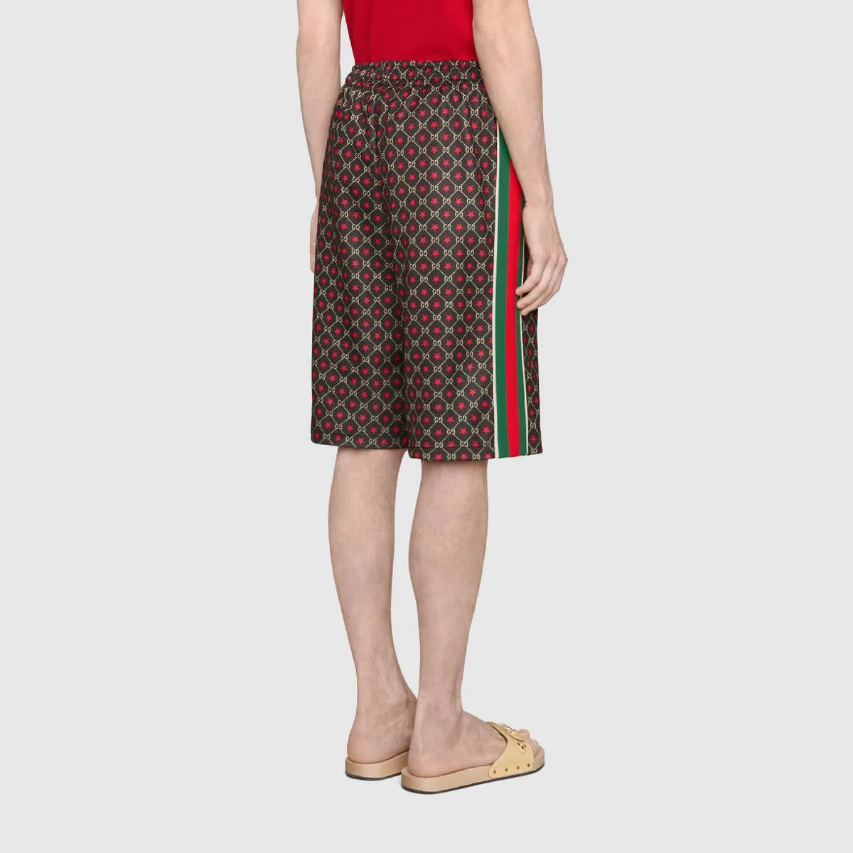 Gucci GG Star Print Track Shorts in Black