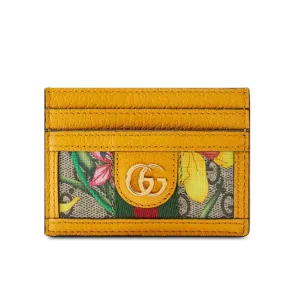 Gucci Ophidia GG Floral Card Case in Yellow